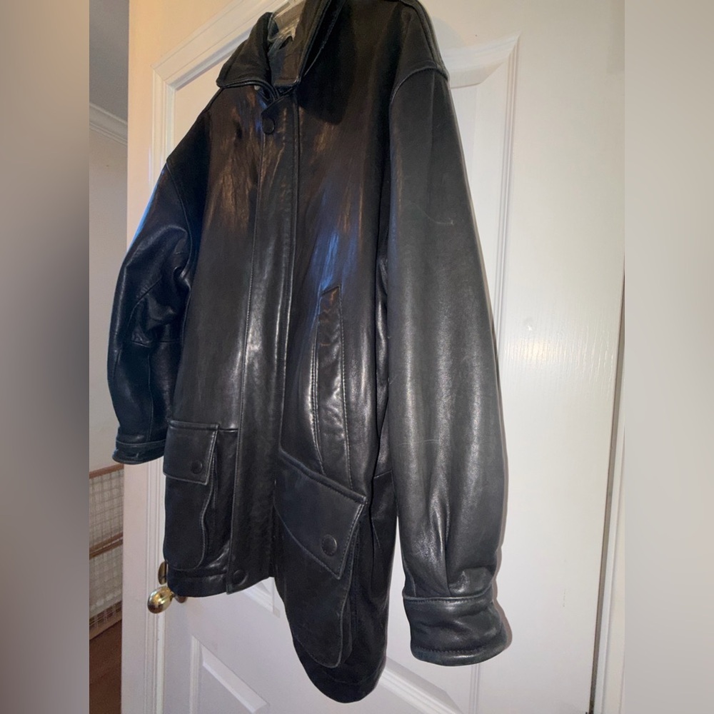 Vintage Nautica Black Leather Jacket - Picture 5 of 11